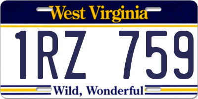 WV license plate 1RZ759