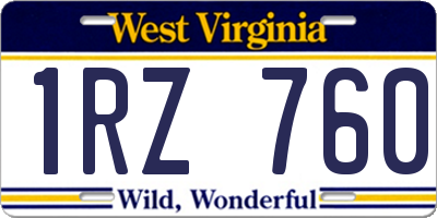 WV license plate 1RZ760