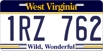 WV license plate 1RZ762