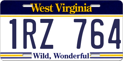 WV license plate 1RZ764
