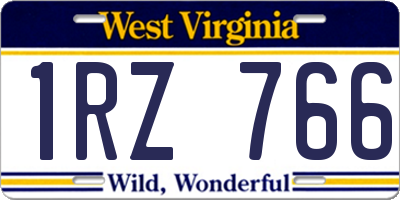WV license plate 1RZ766