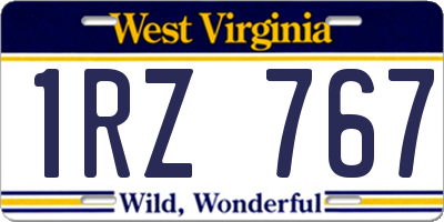 WV license plate 1RZ767