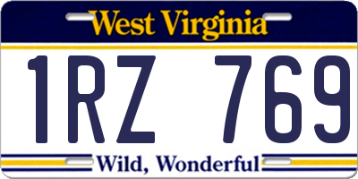 WV license plate 1RZ769