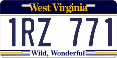 WV license plate 1RZ771