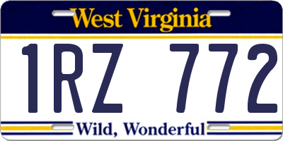 WV license plate 1RZ772