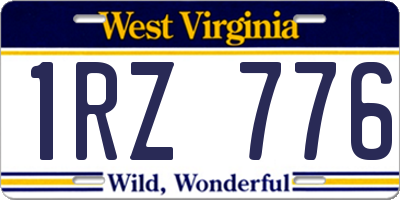 WV license plate 1RZ776