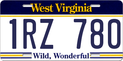 WV license plate 1RZ780