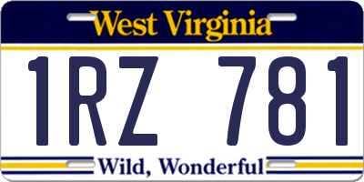 WV license plate 1RZ781