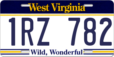 WV license plate 1RZ782