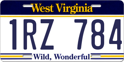 WV license plate 1RZ784