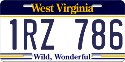 WV license plate 1RZ786