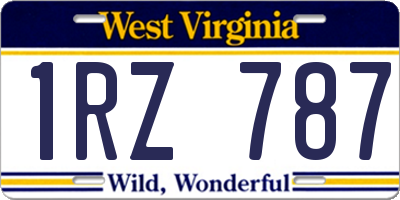 WV license plate 1RZ787