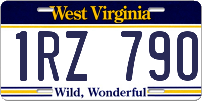 WV license plate 1RZ790