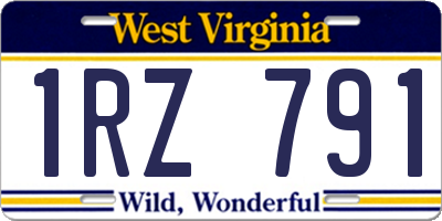 WV license plate 1RZ791