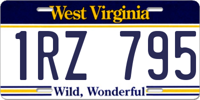 WV license plate 1RZ795