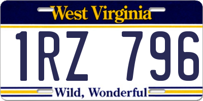 WV license plate 1RZ796