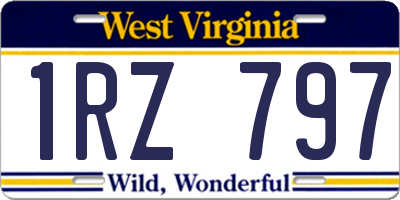 WV license plate 1RZ797