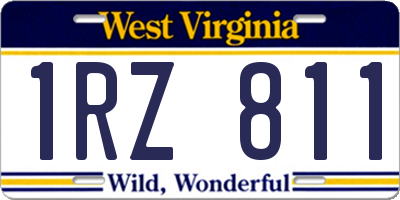 WV license plate 1RZ811