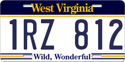 WV license plate 1RZ812