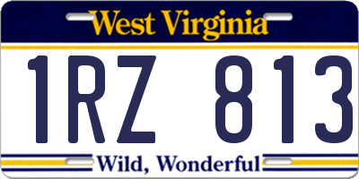 WV license plate 1RZ813