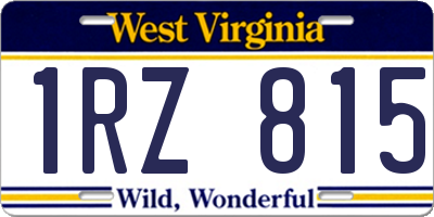 WV license plate 1RZ815