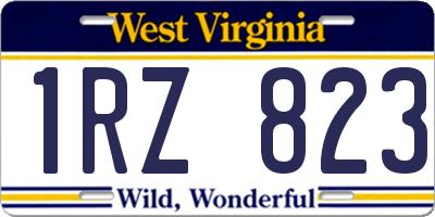WV license plate 1RZ823