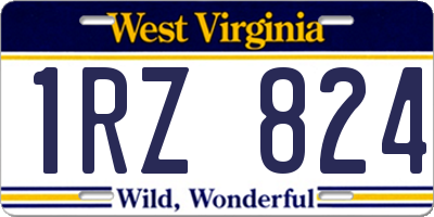 WV license plate 1RZ824