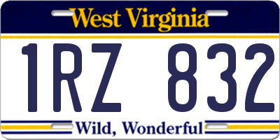 WV license plate 1RZ832
