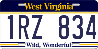 WV license plate 1RZ834