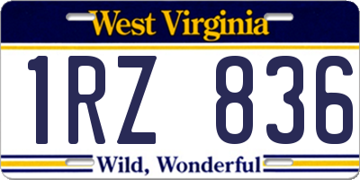WV license plate 1RZ836