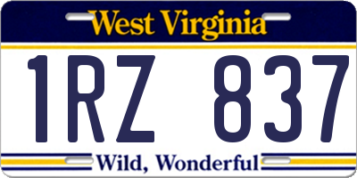 WV license plate 1RZ837
