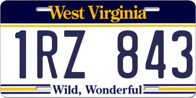 WV license plate 1RZ843