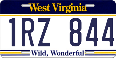 WV license plate 1RZ844