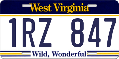 WV license plate 1RZ847