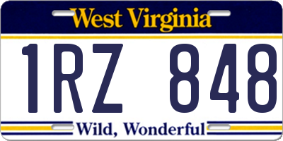 WV license plate 1RZ848