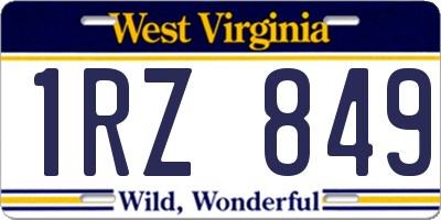 WV license plate 1RZ849