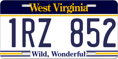 WV license plate 1RZ852