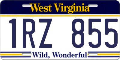 WV license plate 1RZ855