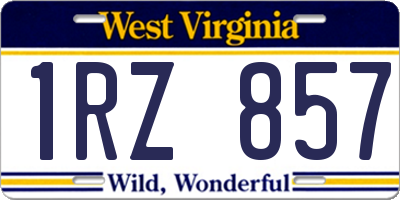 WV license plate 1RZ857