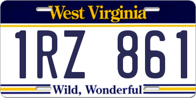 WV license plate 1RZ861