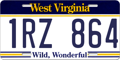WV license plate 1RZ864
