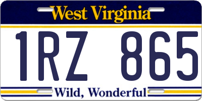 WV license plate 1RZ865