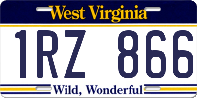 WV license plate 1RZ866