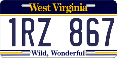 WV license plate 1RZ867