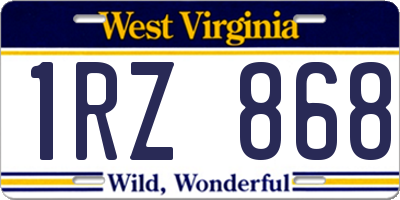 WV license plate 1RZ868