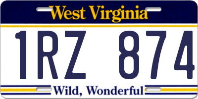 WV license plate 1RZ874
