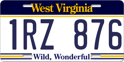 WV license plate 1RZ876