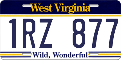 WV license plate 1RZ877