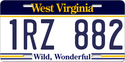 WV license plate 1RZ882