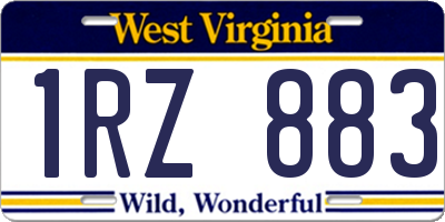 WV license plate 1RZ883